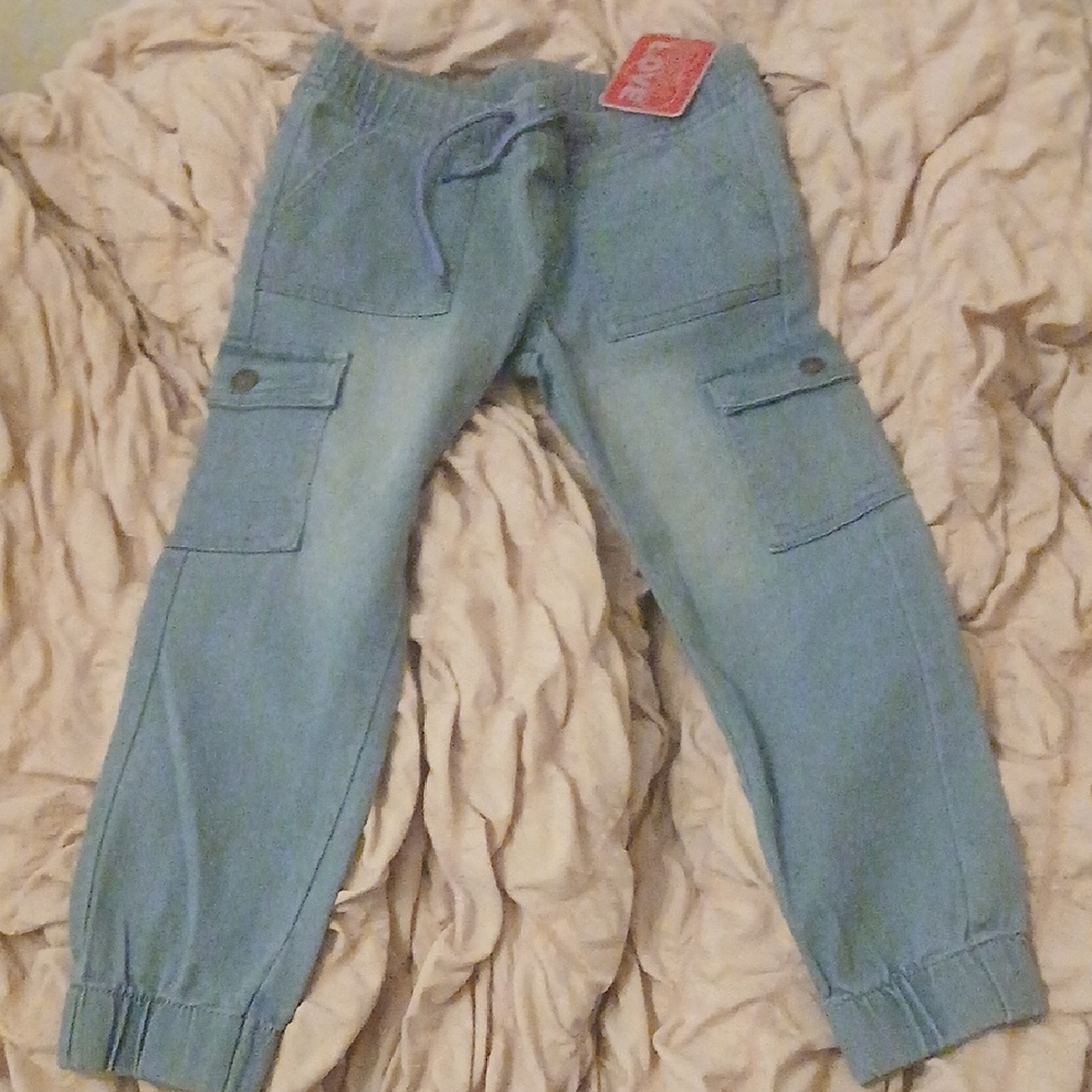 Kids Blue Cargo Pants